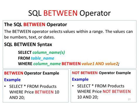 sql between|SQL BETWEEN .